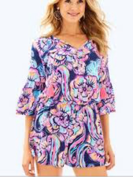 Lilly Pulitzer Pink Multicolor Floral Blouse 762